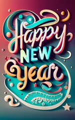 Happy New Year Celebration made with Ai Generative