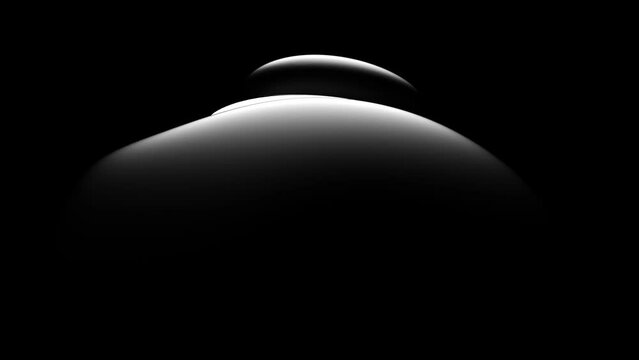 3d render with video of abstract art 3d sculpture with surreal alien dark flower in curve wavy spherical biological lines forms in glass and matte aluminium metal material on isolated black background