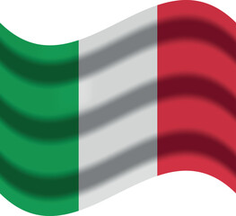 Obraz premium italy flag with wind icon