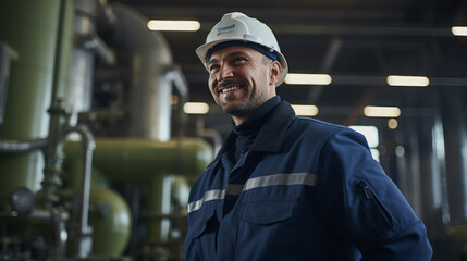 Fototapeta na wymiar Engineer working in gas plant