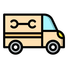 Plumber Truck Vector Icon Design Illustration
