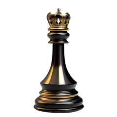 Majestic King Chess Piece Isolated on Clear Background.