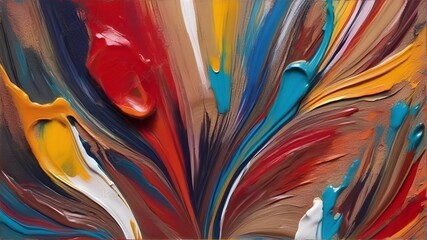 Abstract background from the smears of acrylic paint. Mixing multicolor oil paint. Textured arrangements.