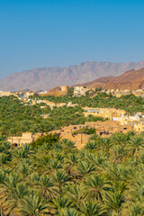 Fototapeta na wymiar View of the Wadi Bani Khalid oasis in the desert in Sultanate of Oman. 