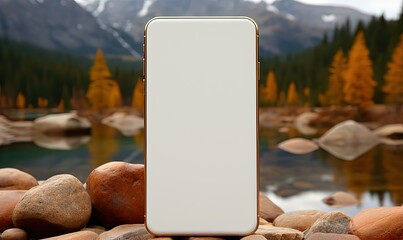 Isolated phone mockup with blank screen