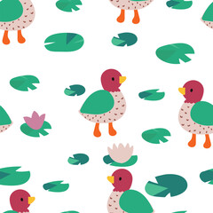 ducks seamless pattern