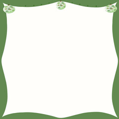 Green frame with Christmas ornament