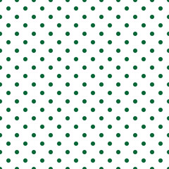 Dark Green Polka Dots on white background. Seamless green polka dot pattern.