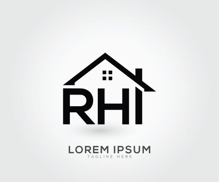 RHI real estate logo, home, roof concept  vector template