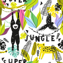 Jungle animals seamless pattern © Tselinka777