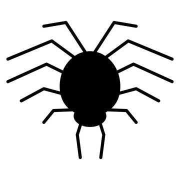 
Icon depicting a black spider on a white background. Horrible pictures for Halloween