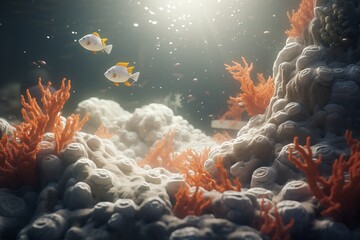 coral reef in the sea, Generative AI