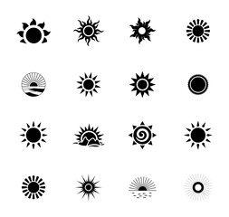 Sun Vector Illustration Clip Art Big Collection, Free Sun Design. Sun Element Isolated Set. Sunlight, Sun Light Shape, Heat Abstract Badge.
