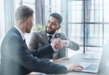 closeup of handshake of business partners