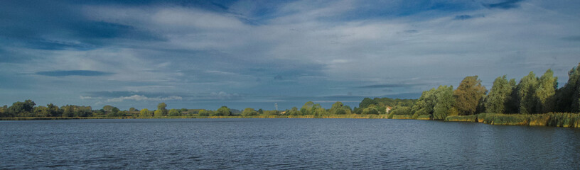 Belgium, Harchies - September 20, 2023 : beautiful view of the Harchies marshes