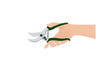 Pruning shears on a white background.