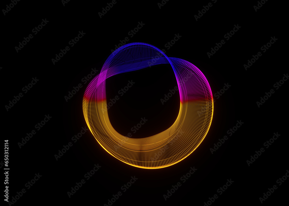 Poster futuristic colorful sphere of lines. network connection big data. abstract technology background. pl