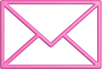 3d rendering envelope mail icon. Illustration with shadow isolated on white.