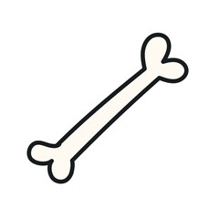 Human, animal bone hand drawn Halloween illustration. Cartoon style flat design, isolated vector. Kids seasonal print, autumn holiday, costume party element, decoration, dog treat, anatomy, biology