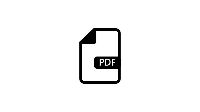PDF file icon flat style document or presentation icon, template for web site icon animation. k1_1256