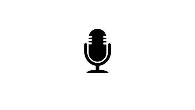 Microphone icon, Voice recording podcast mic microphone button icon animation. k1_1249