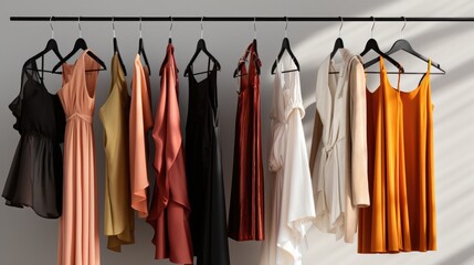 Close-up of Clothing on hanger at the modern store