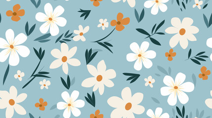 Flower Beautiful Botanical Background seamless pattern 