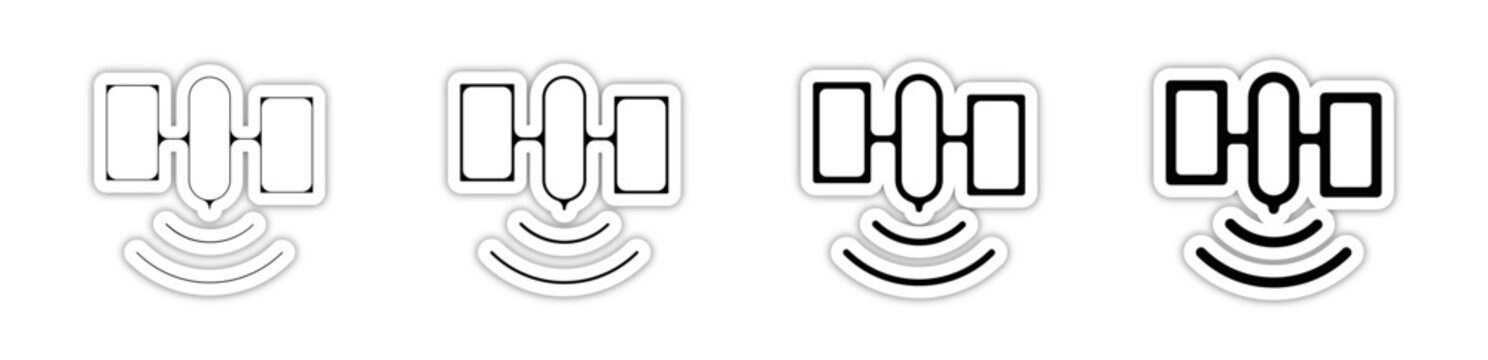 Pictogramme icones logo trace satellite