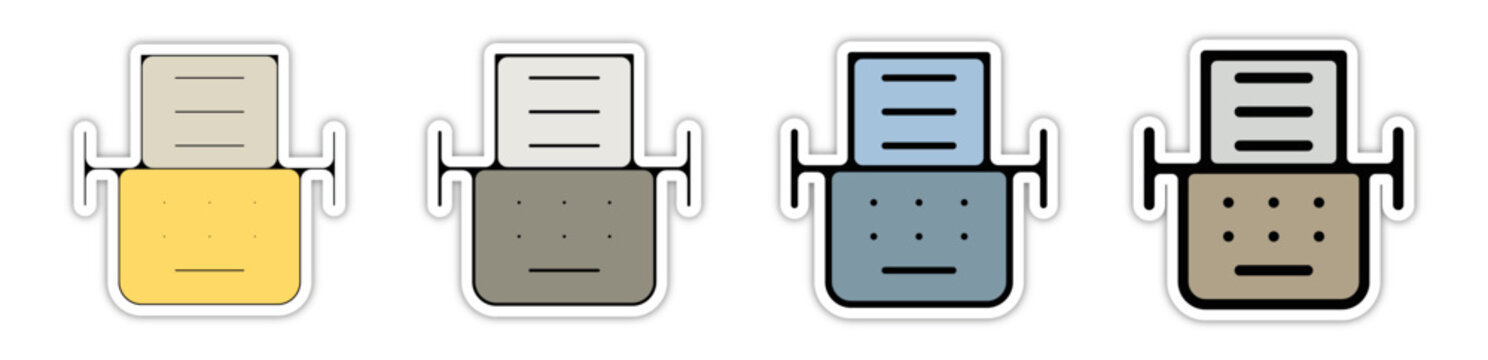 Pictogramme icones logo trace machine a &eacute;crire bureau