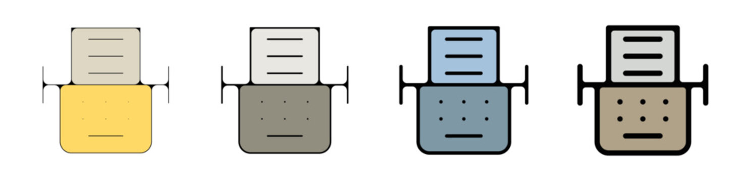 Pictogramme icones logo trace machine a &eacute;crire bureau