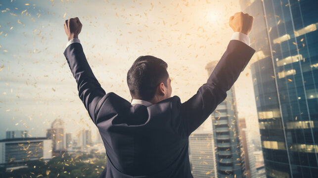 CEO Manager Celebrating Team Achievements and Excellence, CEO manager, with copy space