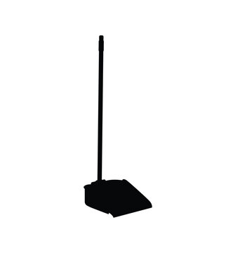 black dustpan silhouette on white background clip art preview