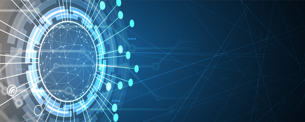 internet digital security technology concept for business background. Lock on circuit board
