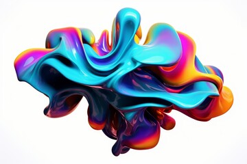 Abstract colorful shape, 3d render, Generative AI