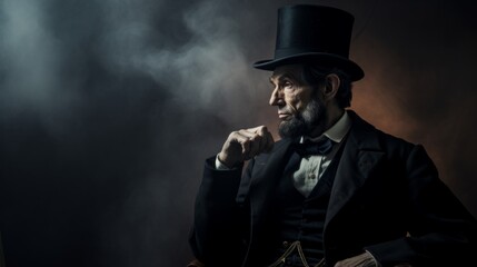 Portrait of empancipator Abraham Lincoln .generative ai - obrazy, fototapety, plakaty