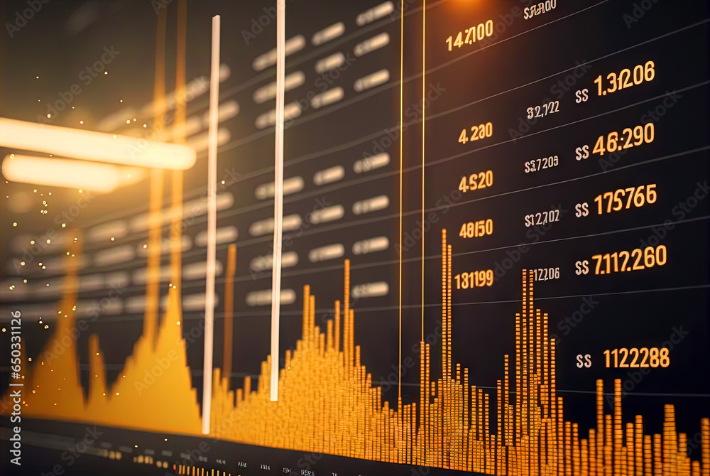 Aufkleber Abstract data graph concept with data clusters and particles. Digital sorting and management concept for business and finance.