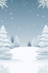 Fototapeta premium Blank Christmas card template, Holiday snow scene card