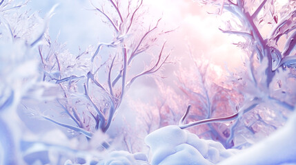 Abstract surreal background with Winter fantasy colors.Design of an advertising project. Banner.