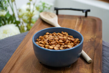 Chilean hazelnuts beautifully presented in a bowl