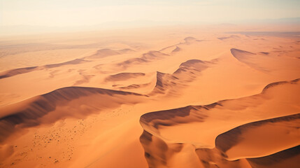 Fototapeta na wymiar Aerial Drone Perspective Reveals the Vast Desert Landscape..