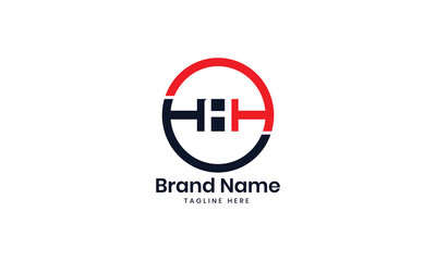 HHH logo, Letter HHH, HHH letter logo design vector with black and red colors. HHH Letter Logo Design.