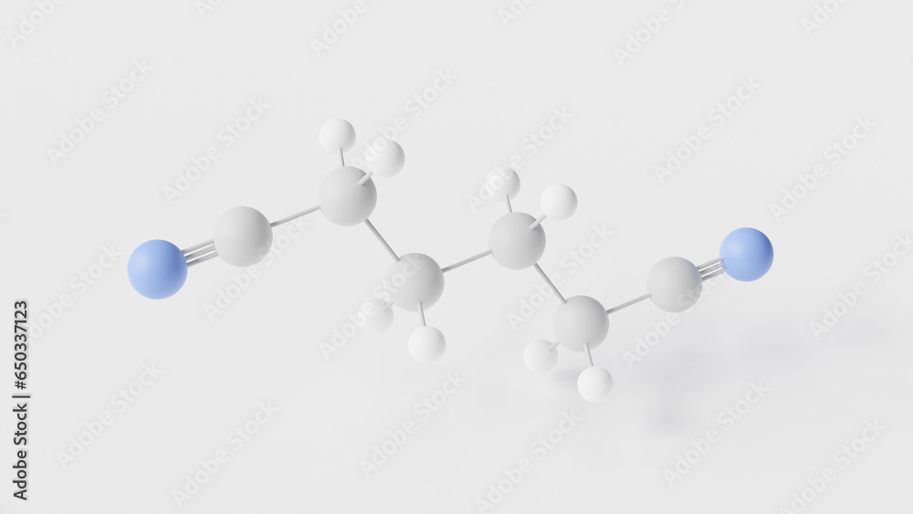 Wall mural adiponitrile molecule 3d, molecular structure, ball and stick model, structural chemical formula din