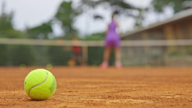 Tennis Ball On Court - Players Backgroun