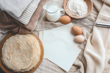 Place for text on paper, cooking concept