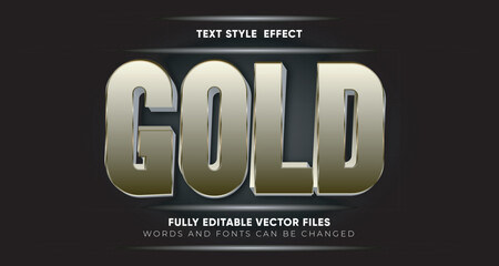 Gold editable vector text effect style