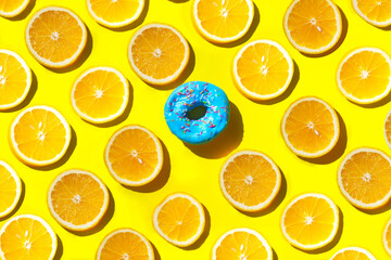 pattern of orange slices and donut