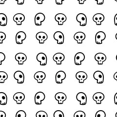 Skull pattern on transparent background, vector graphics, simple design. Halloween, holiday pattern, vector