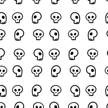 Skull pattern on transparent background, vector graphics, simple design. Halloween, holiday pattern, vector