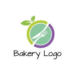 bakery cake baking logo design vector