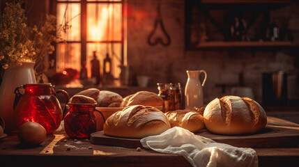 Fototapeta premium Morning Light and Fresh Bread